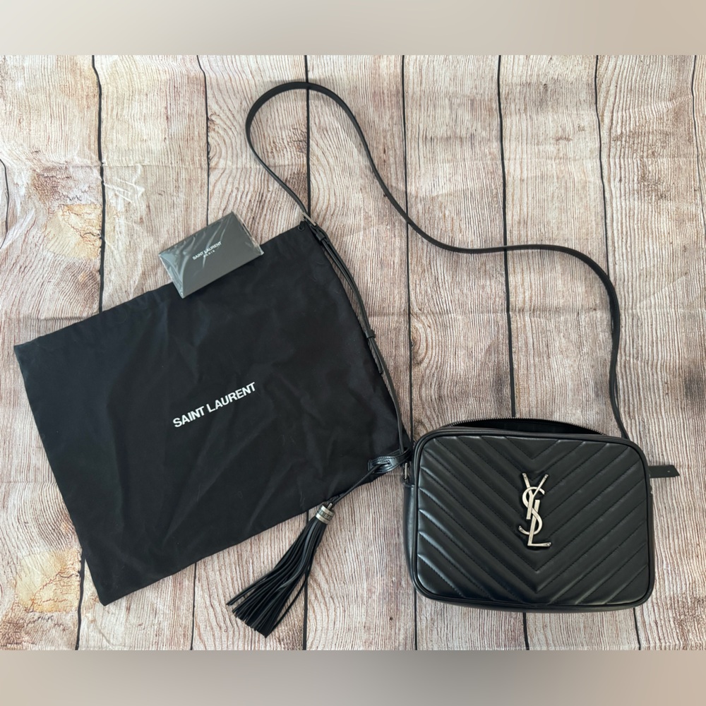 Saint Laurent Quilted Black Crossbody with Silver Accents